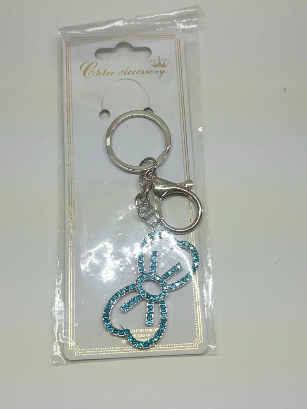 Crystal Bow Keychain - Blue